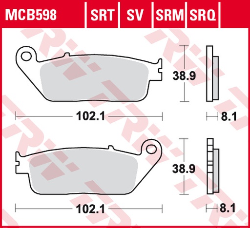 Placute frana Lucas MCB598SV sinter - fata