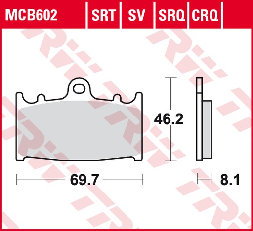 Placute frana Lucas MCB602SV sinter - fata