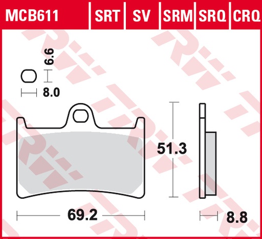 Placute frana Lucas MCB611 carbon – fata